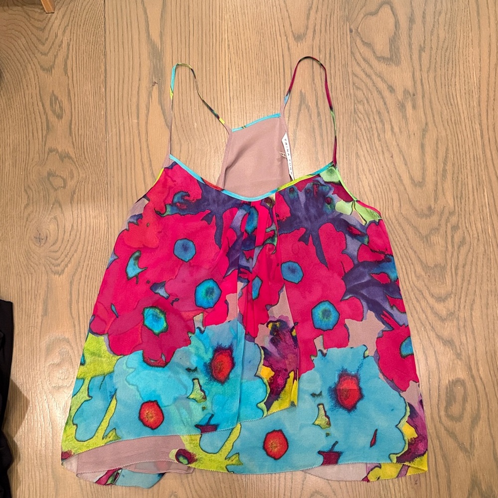 Trina Turk Floral Multicolor Sleeveless Top